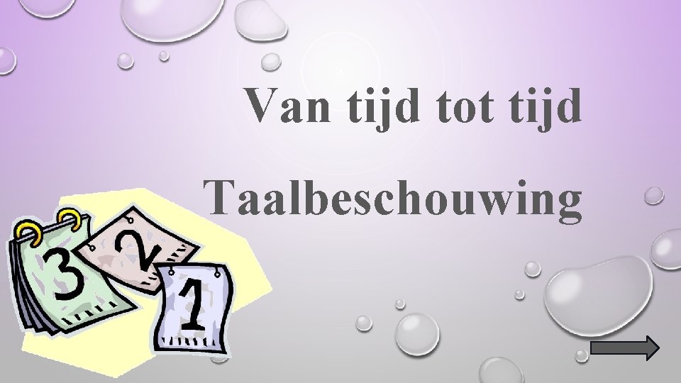 Van tijd tot tijd Taalbeschouwing 