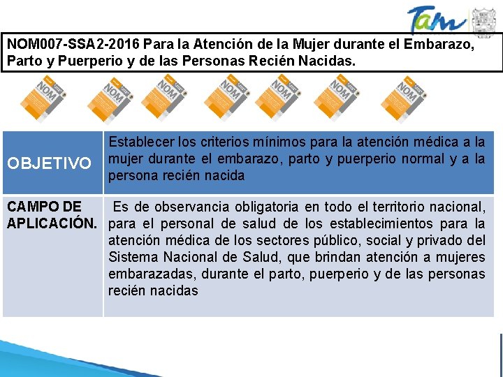 NOM 007 -SSA 2 -2016 Para la Atención de la Mujer durante el Embarazo, NOM 007 -SSA 2 -2016 Para la Atención de la Mujer durante el Embarazo,