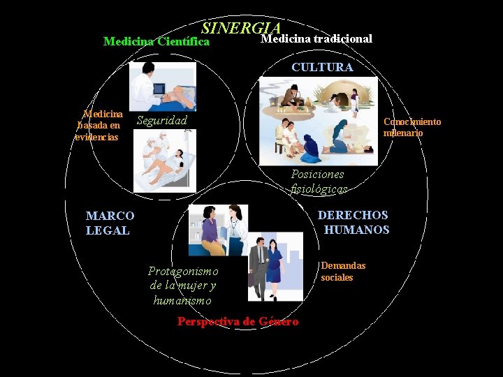 SINERGIA Medicina Científica Medicina tradicional CULTURA Medicina basada en evidencias Seguridad Conocimiento milenario Posiciones SINERGIA Medicina Científica Medicina tradicional CULTURA Medicina basada en evidencias Seguridad Conocimiento milenario Posiciones