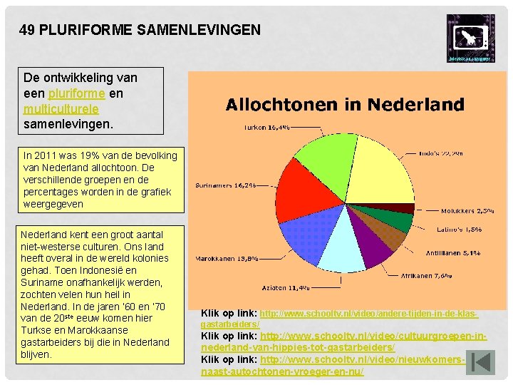 49 PLURIFORME SAMENLEVINGEN De ontwikkeling van een pluriforme en multiculturele samenlevingen. In 2011 was 49 PLURIFORME SAMENLEVINGEN De ontwikkeling van een pluriforme en multiculturele samenlevingen. In 2011 was