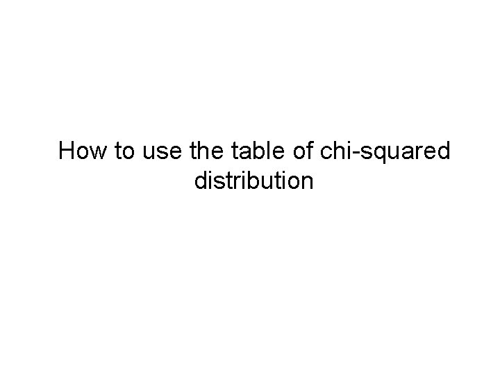 How to use the table of chi-squared distribution 