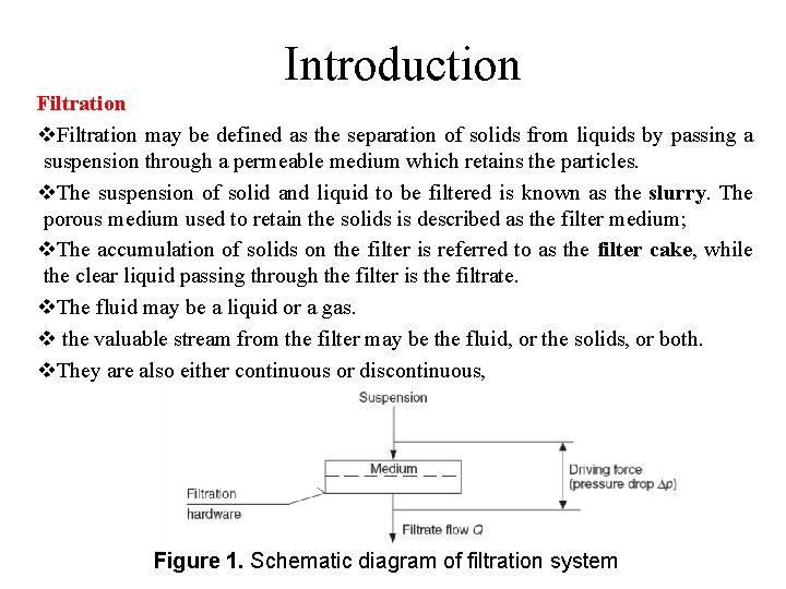 Introduction Filtration v. Filtration may be defined as the separation of solids from liquids