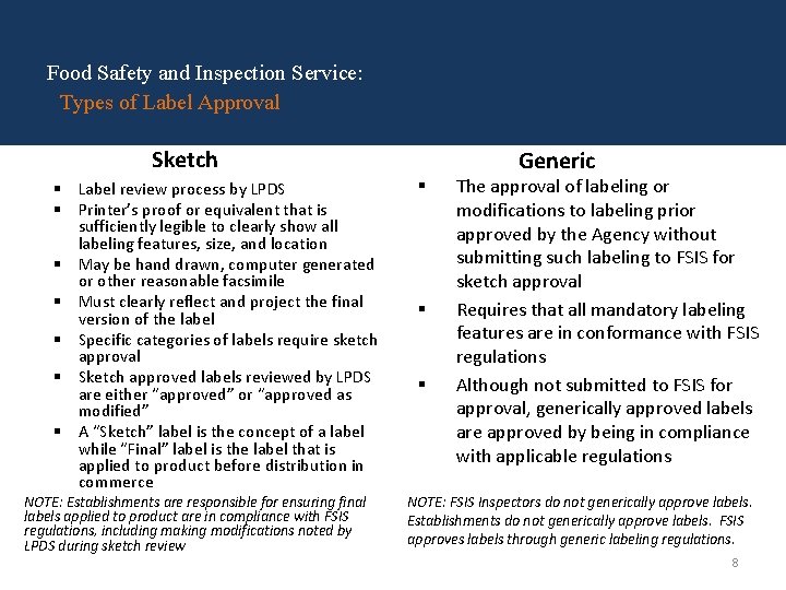 Food Safety and Inspection Service: Types of Label Approval Sketch § Label review process