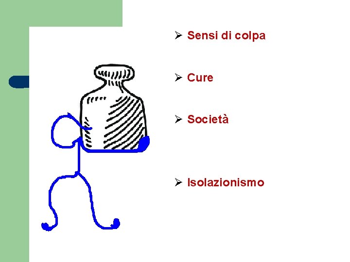 Ø Sensi di colpa Ø Cure Ø Società Ø Isolazionismo 