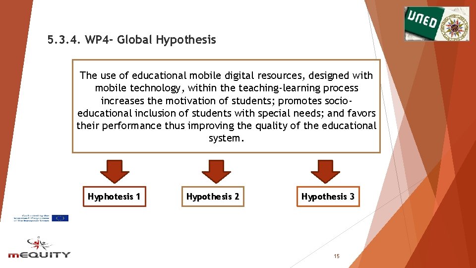 5. 3. 4. WP 4 - Global Hypothesis The use of educational mobile digital 5. 3. 4. WP 4 - Global Hypothesis The use of educational mobile digital