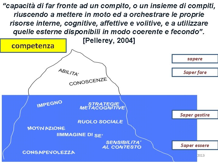 “capacità di far fronte ad un compito, o un insieme di compiti, riuscendo a