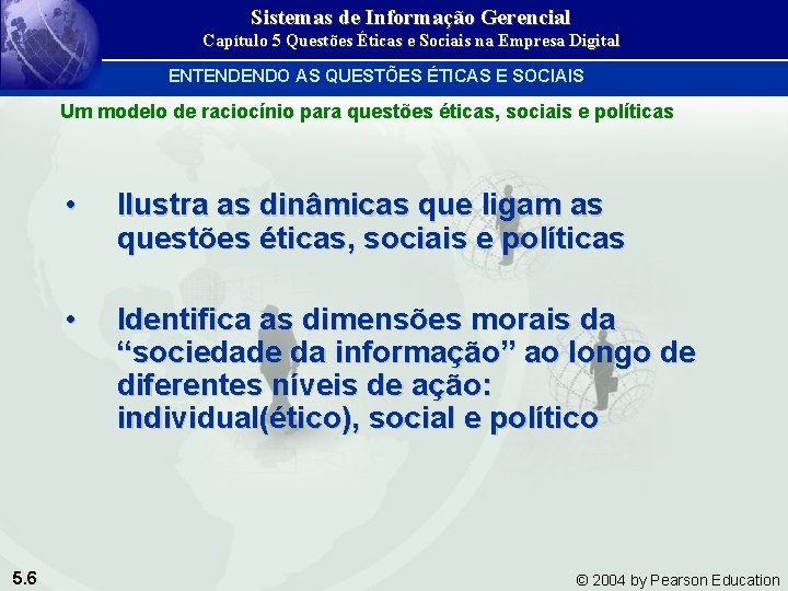 Sistemas de Informação Gerencial Capítulo 5 Questões Éticas e Sociais na Empresa Digital ENTENDENDO