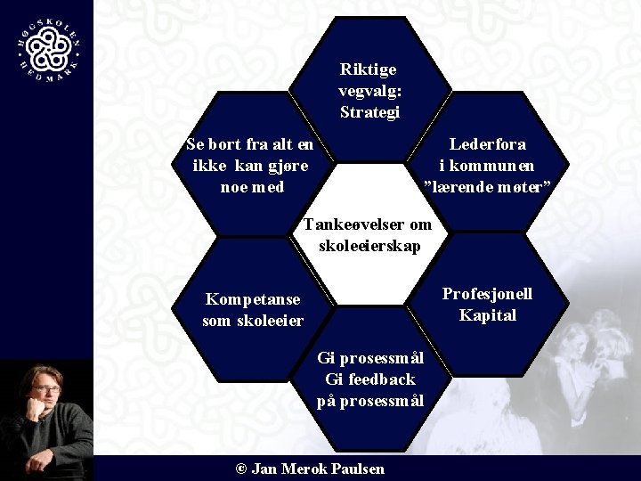 Riktige vegvalg: Strategi Se bort fra alt en ikke kan gjøre noe med Lederfora
