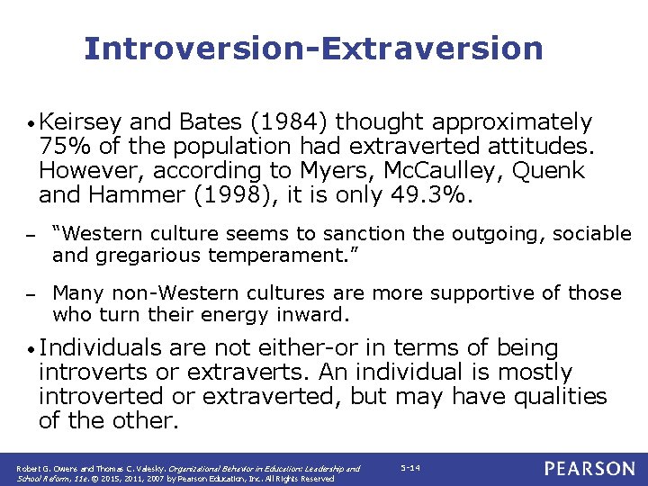 CHAPTER 5 Motivation Understanding Self and Others Organizational