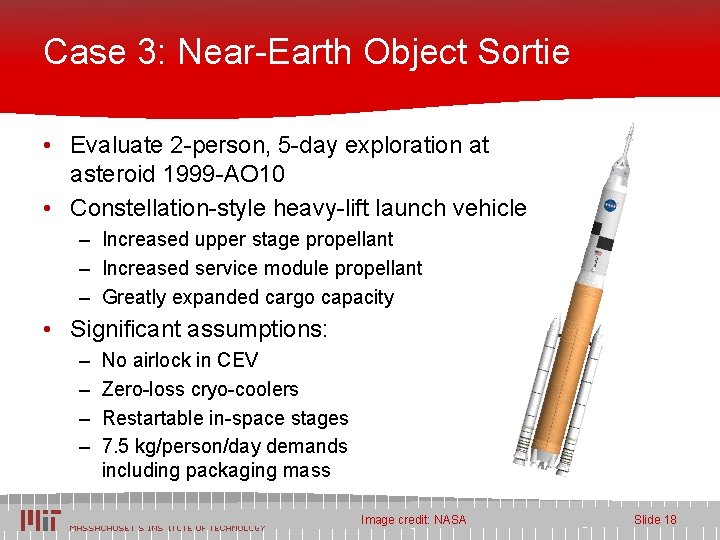 Case 3: Near-Earth Object Sortie • Evaluate 2 -person, 5 -day exploration at asteroid