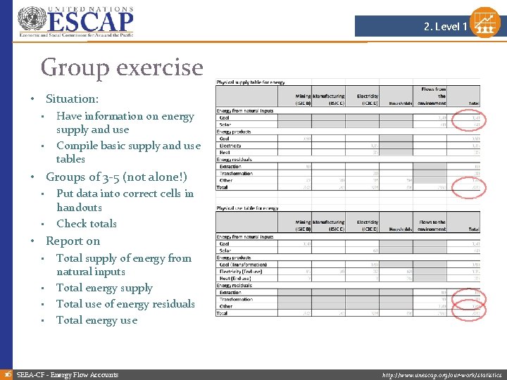2. Level 1 Group exercise • Situation: • • Have information on energy supply 2. Level 1 Group exercise • Situation: • • Have information on energy supply