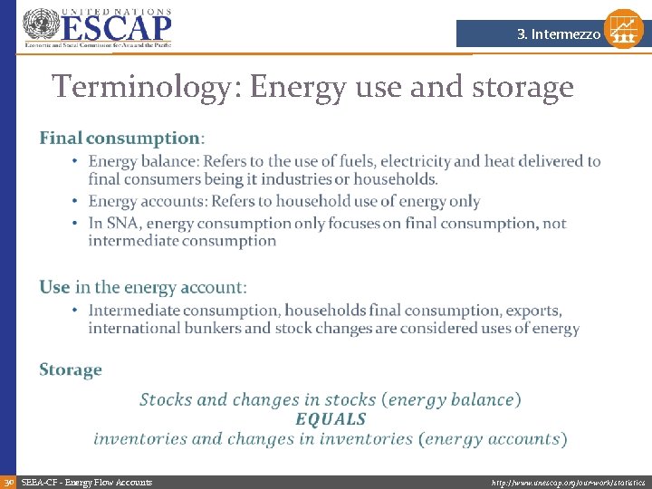 3. Intermezzo Terminology: Energy use and storage • 30 SEEA-CF - Energy Flow Accounts 3. Intermezzo Terminology: Energy use and storage • 30 SEEA-CF - Energy Flow Accounts