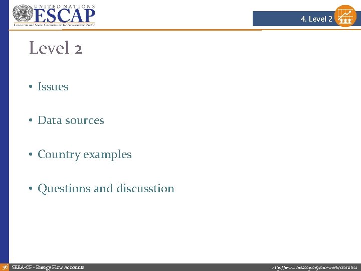 4. Level 2 • Issues • Data sources • Country examples • Questions and 4. Level 2 • Issues • Data sources • Country examples • Questions and