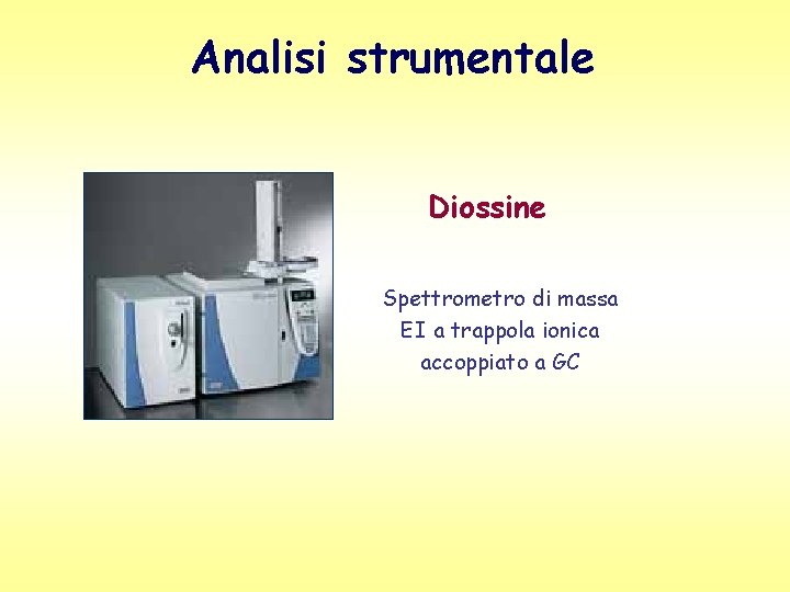 Analisi strumentale Diossine Spettrometro di massa EI a trappola ionica accoppiato a GC 