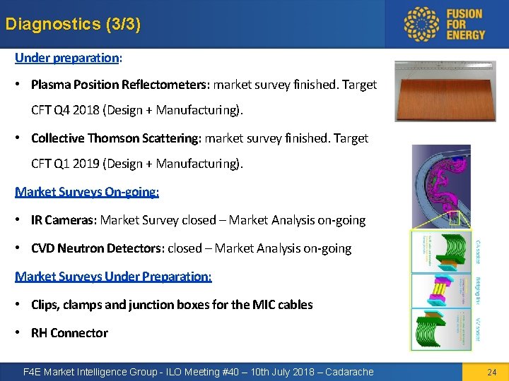 Diagnostics (3/3) Under preparation: • Plasma Position Reflectometers: market survey finished. Target CFT Q