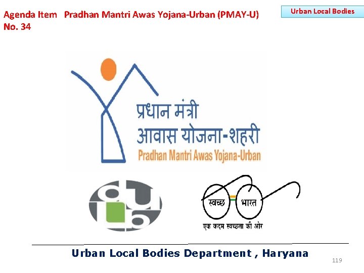 Agenda Item Pradhan Mantri Awas Yojana-Urban (PMAY-U) No. 34 Urban Local Bodies Department ,