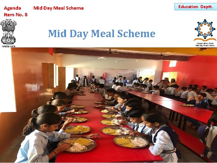 Agenda Item No. 8 Mid Day Meal Scheme Education Deptt. Mid Day Meal Scheme