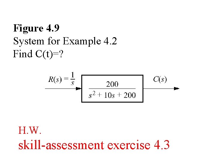 Figure 4. 9 System for Example 4. 2 Find C(t)=? H. W. skill-assessment exercise