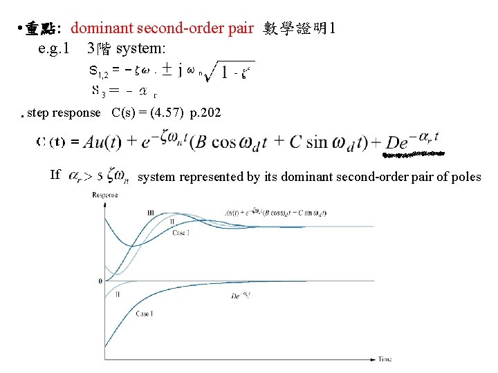  • 重點: dominant second-order pair 數學證明1 e. g. 1 3階 system: • step