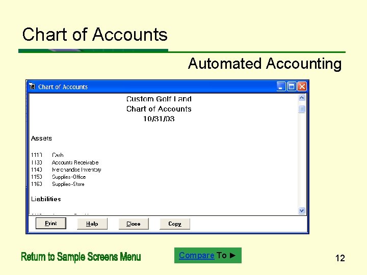 Chart of Accounts Automated Accounting Compare To ► 12 