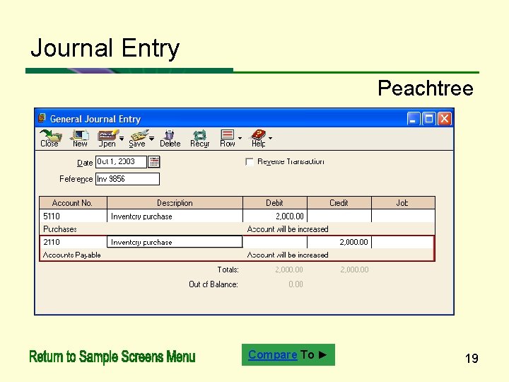 Journal Entry Peachtree Compare To ► 19 