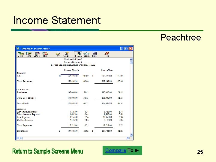 Income Statement Peachtree Compare To ► 25 