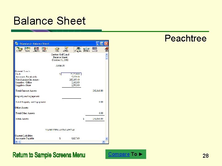 Balance Sheet Peachtree Compare To ► 28 