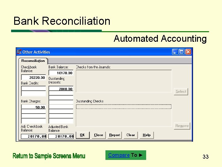 Bank Reconciliation Automated Accounting Compare To ► 33 