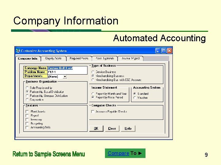 Company Information Automated Accounting Compare To ► 9 