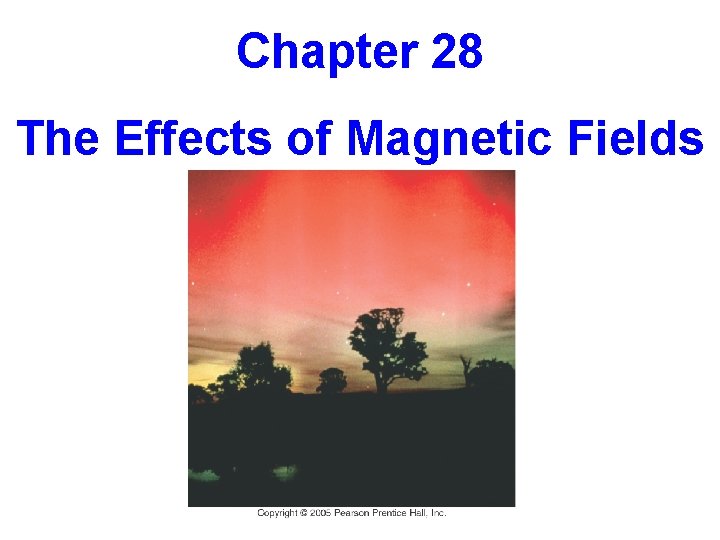 Chapter 28 The Effects of Magnetic Fields 
