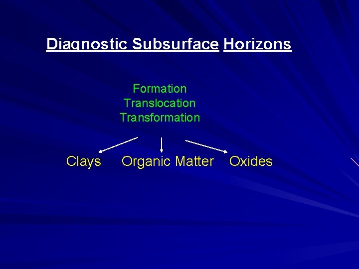 Diagnostic Subsurface Horizons Formation Translocation Transformation Clays Organic Matter Oxides 