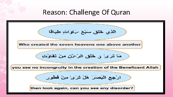 Reason: Challenge Of Quran 