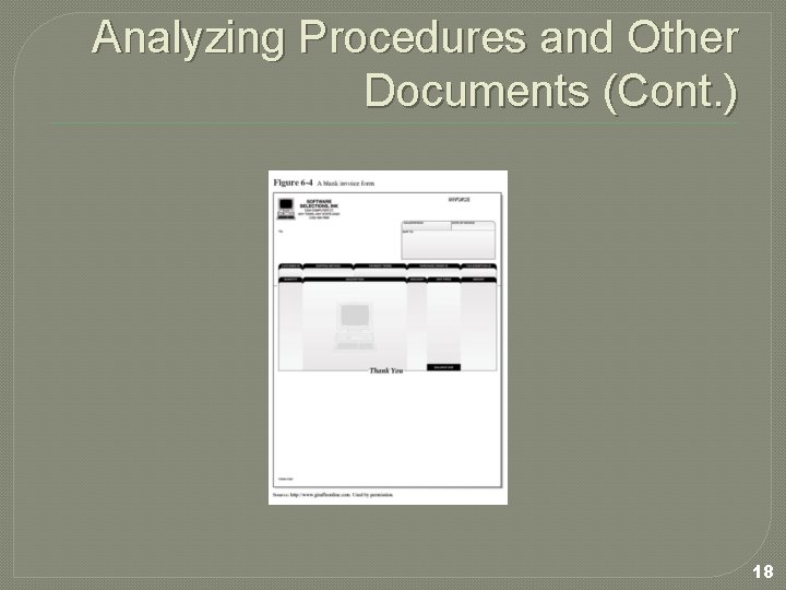 Analyzing Procedures and Other Documents (Cont. ) 18 