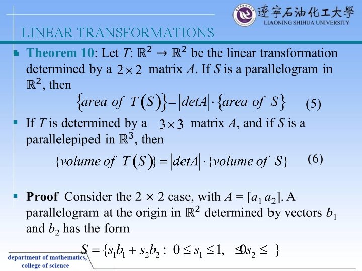 LINEAR TRANSFORMATIONS § 