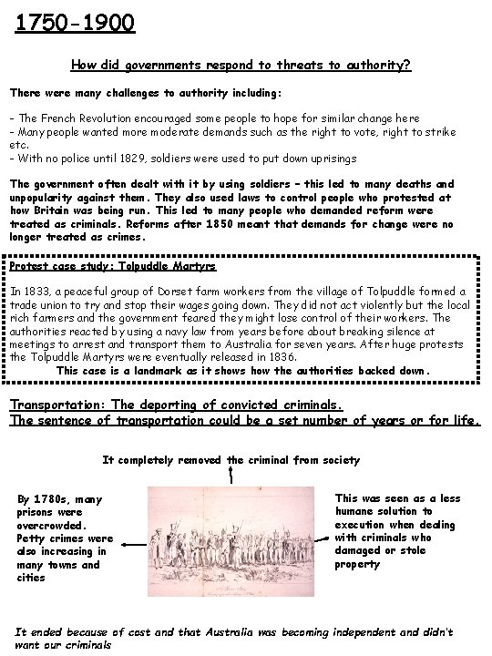 1750 -1900 How did governments respond to threats to authority? There were many challenges