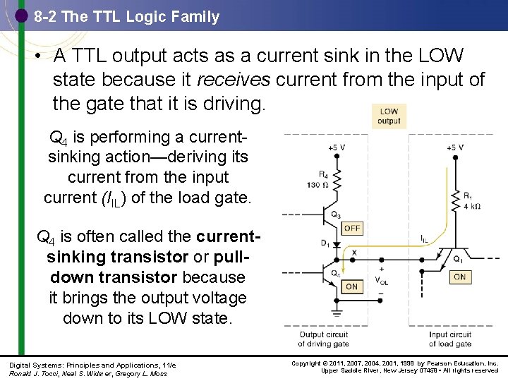 8 -2 The TTL Logic Family • A TTL output acts as a current