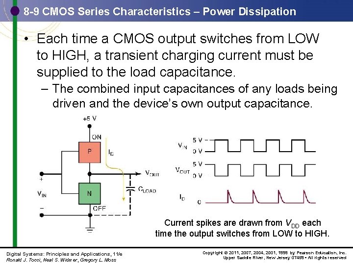 8 -9 CMOS Series Characteristics – Power Dissipation • Each time a CMOS output
