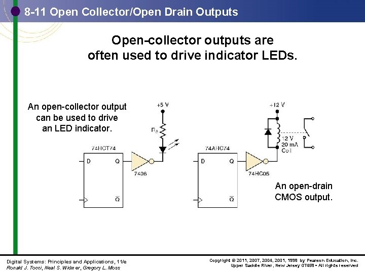 8 -11 Open Collector/Open Drain Outputs Open-collector outputs are often used to drive indicator