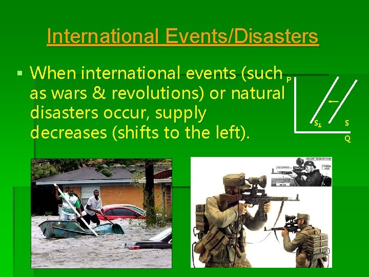 International Events/Disasters § When international events (such P as wars & revolutions) or natural