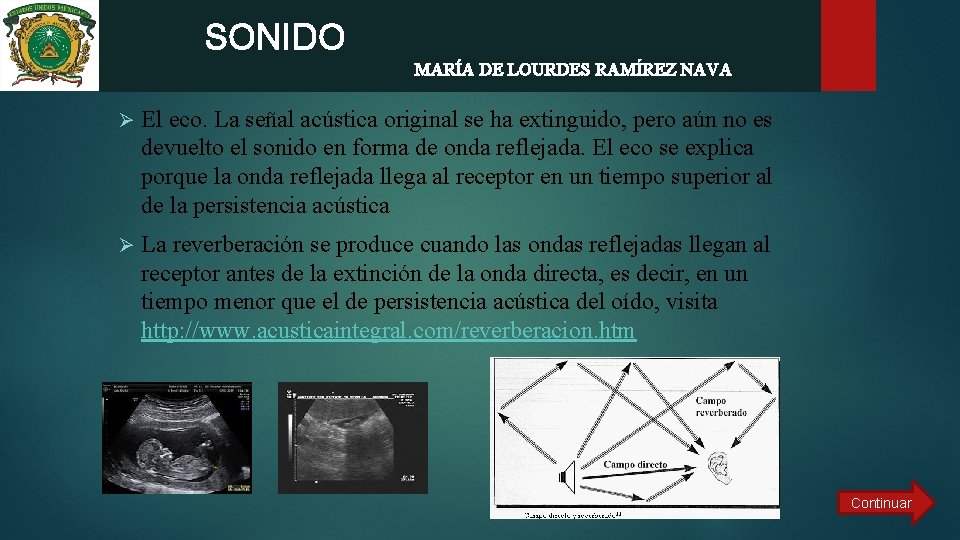  SONIDO MARÍA DE LOURDES RAMÍREZ NAVA Ø El eco. La señal acústica original