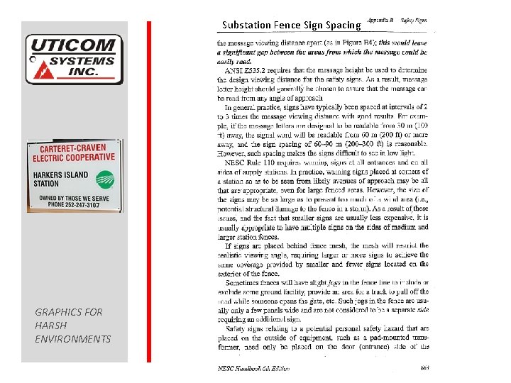 Substation Fence Sign Spacing GRAPHICS FOR HARSH ENVIRONMENTS 