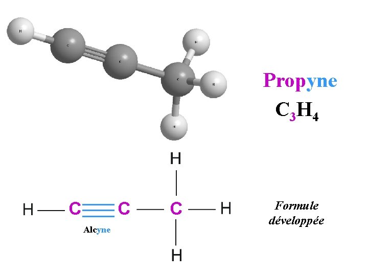 Propyne C 3 H 4 C C Alcyne C Formule développée 