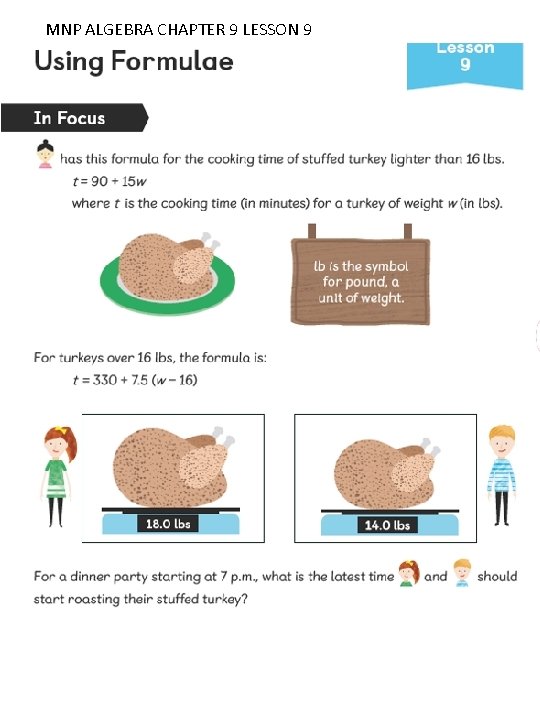 MNP ALGEBRA CHAPTER 9 LESSON 9 