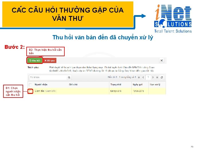 CA C C U HỎI THƯỜNG GẶP CỦA VĂN THƯ Thu hồi văn bản