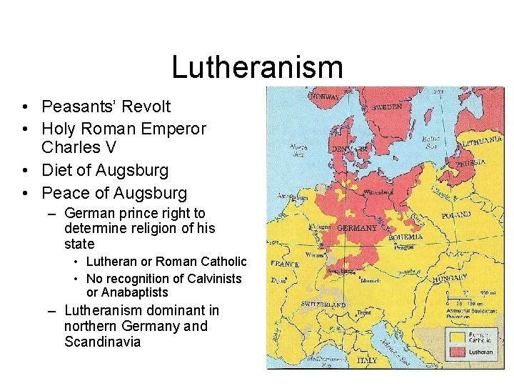 Lutheranism • Peasants’ Revolt • Holy Roman Emperor Charles V • Diet of Augsburg