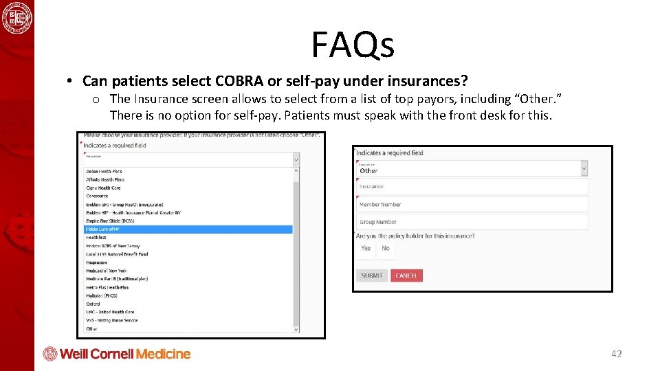 Health Informatics and Quality Course FAQs • Can patients select COBRA or self-pay under