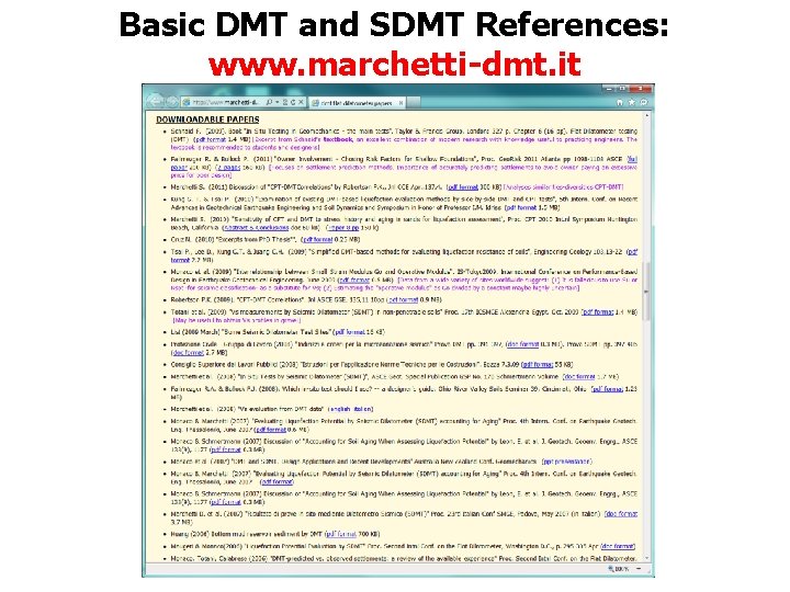 Basic DMT and SDMT References: www. marchetti-dmt. it 