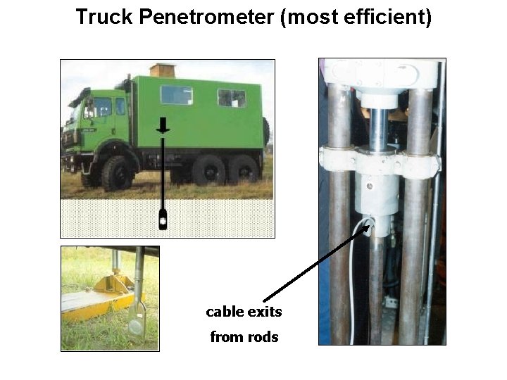 Truck Penetrometer (most efficient) cable exits from rods 