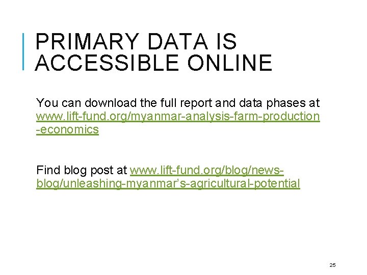 PRIMARY DATA IS ACCESSIBLE ONLINE You can download the full report and data phases