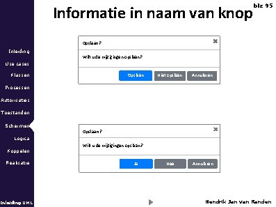 Informatie in naam van knop blz 95 Opslaan? Inleiding Wilt u de wijzigingen opslaan?